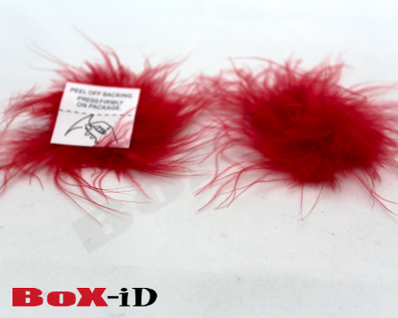 Feder mit Selbkleber +/- 10cm   rot